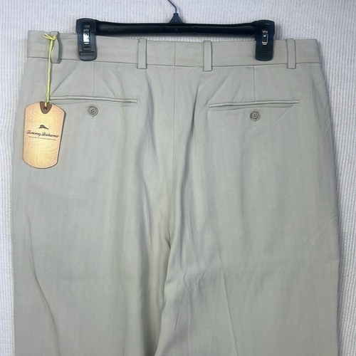Tommy Bahama NWT Flying Fishbone Silk Cotton Dress Pants 34x32 Khaki - Picture 10 of 13