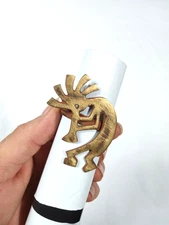 Kay Dee Designs Kokopelli Metal Rustic Napkin Rings Set Of 8 NWT