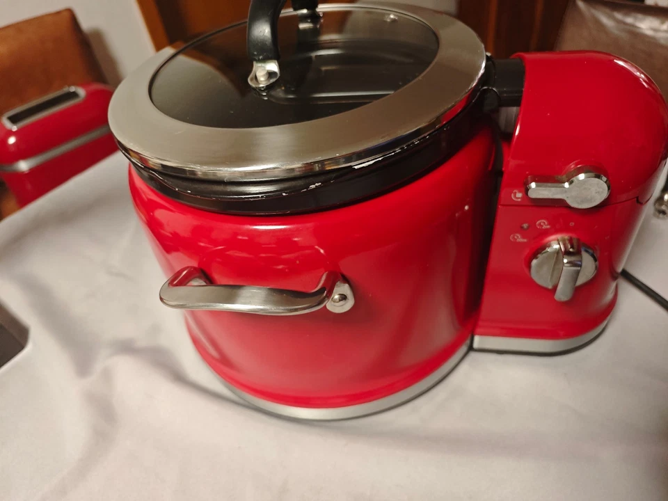 Sehr schöner Kitchenaid Artisan Multikocher in Rot inkl. Dampfeinsatz - Bild 3 von 4