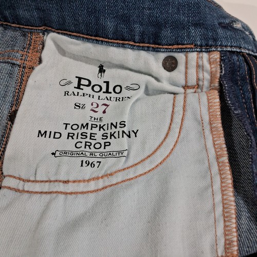 Polo Ralph Lauren Womens Jeans Blue Size 27 The Tompkins Mid Rise Skinny Crop - Picture 3 of 13