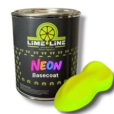LiME LiNE Neon Yellow Automotive Basecoat Paint - 1 Quart - Mix 1:1 with Reducer