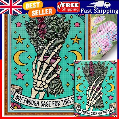 Full Embroidery Eco-cotton Thread 11CT Print Skeleton Tarot Cross ...