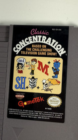 Classic Concentration -- NES Nintendo Original Classic Authentic Game TESTED