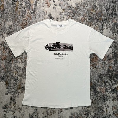 REALITY RACING Men's Race Day Graphic T-Shirt White Size: M