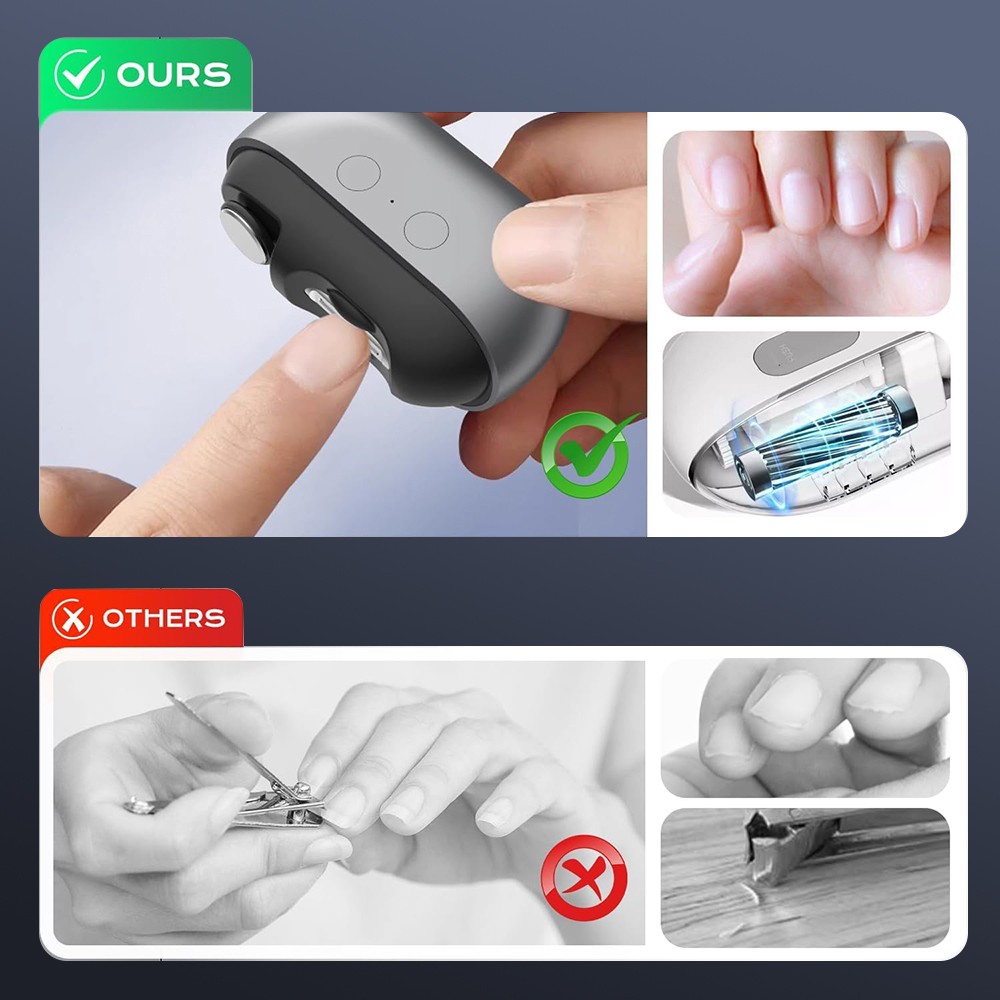 Safety Electric Nail Clipper Automatic Toe Nails Cutter Trimmer Pedicure Tool US