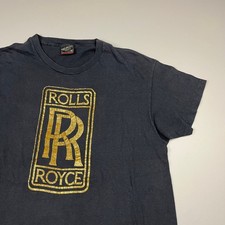 Diamond Dust Rolls Royce T-Shirt Mens XL Black Gold Glitter Graphic Vintage 70s