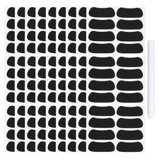 112 Pairs Sports Eye Black Stickers Set with White Pencil, Black