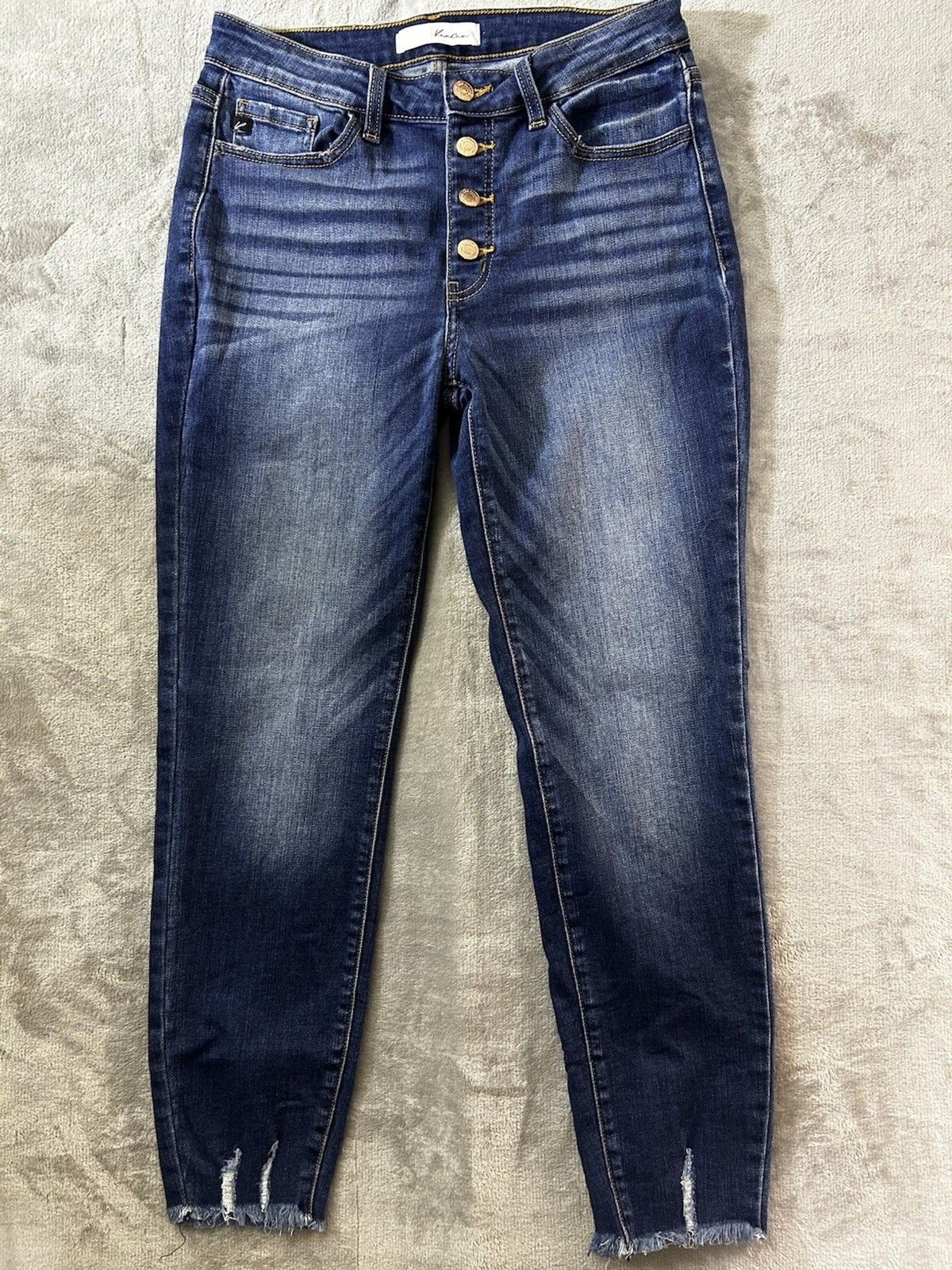 KanCan Jeans Size 11 Skinny Distressed Raw Hem Stretch