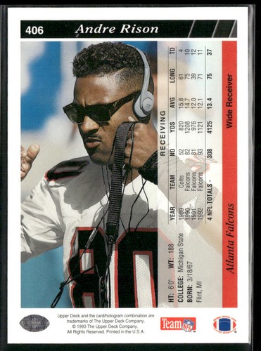 1993 Upper Deck #406 Andre Rison | eBay