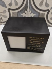   Pet Memorial Urn Photo Frame Box Black Wood Keepsake Dog Cat Paw Print Sentimen