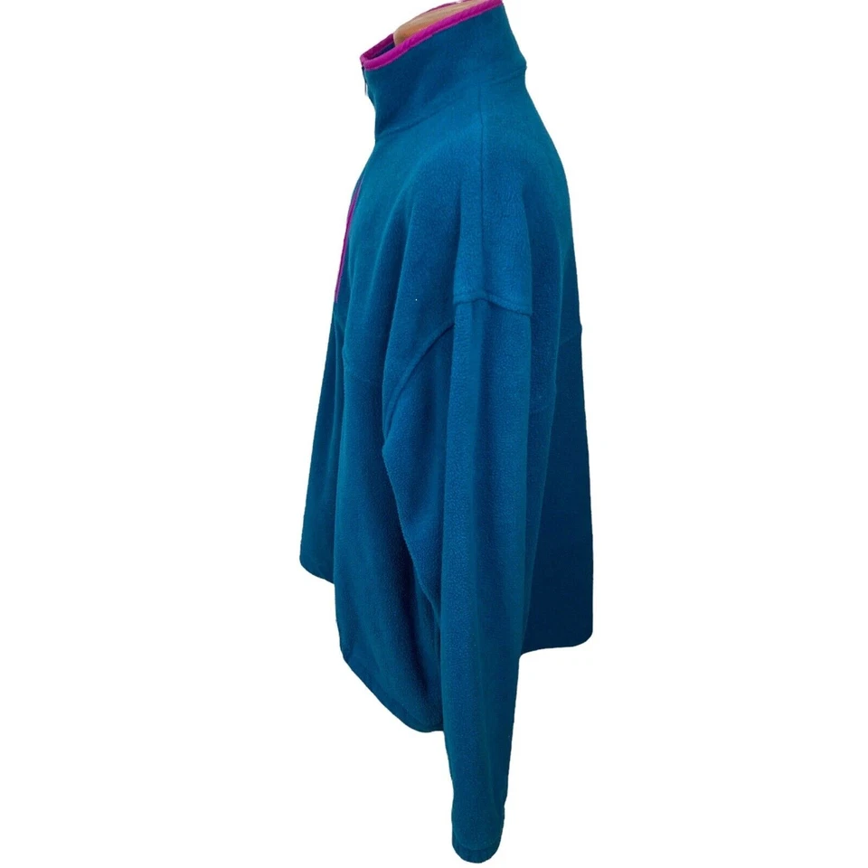 Vintage Cheetahs Mervyns Jacket Mens Size XL Teal Fleece - Image 3 of 4