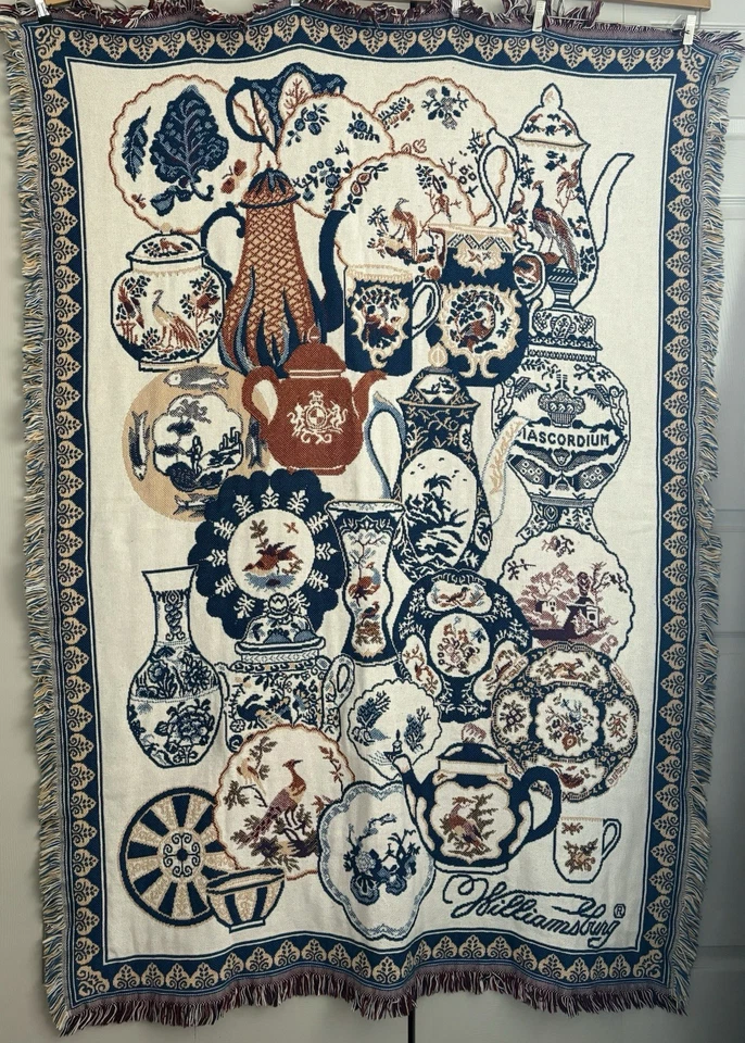 Colonial Williamsburg Goodwin Weavers Tetera Floral Manta Decorativa Foto 2 de 4