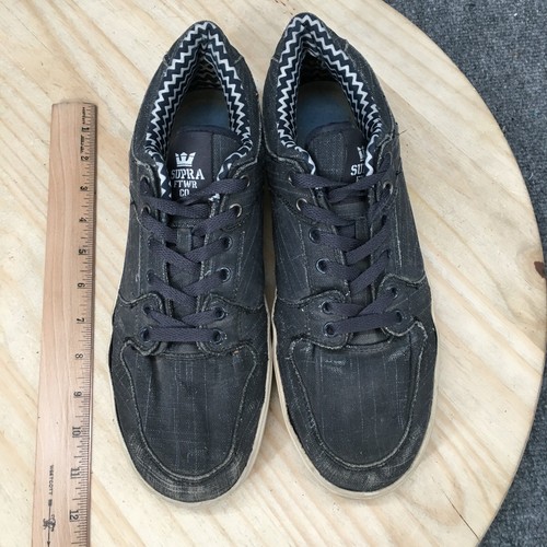 Zapatos Supra para mujer 11 Prendas para el torso bajo Tenis de lona azul punta redonda con cordones informales - Imagen 4 de 11