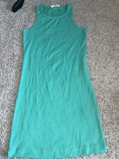 NWT Forever 21 Essentials Green Scoop Neck Tank Dress Sz S Summer Vacation