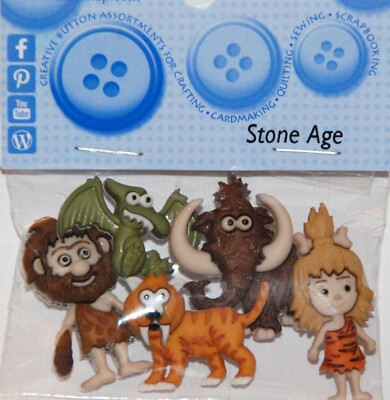 Stone Age / Pre-historic Theme / Shank Back Buttons / Dress It Up ~ Jesse James