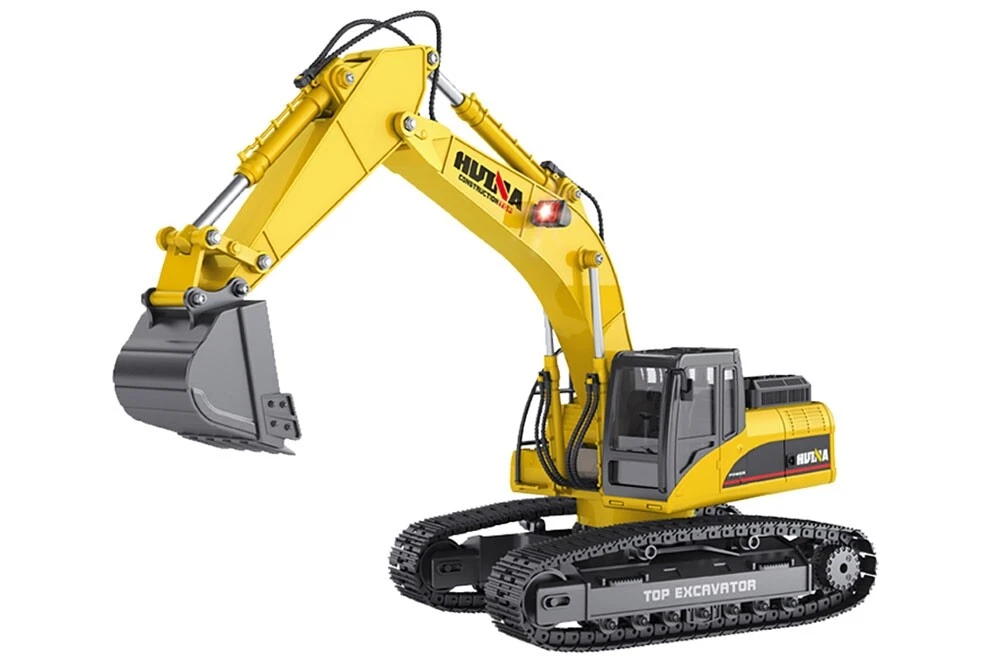 Huina RC Diecast Metal Excavator V4 Smoke Sound Lights 23 Channel