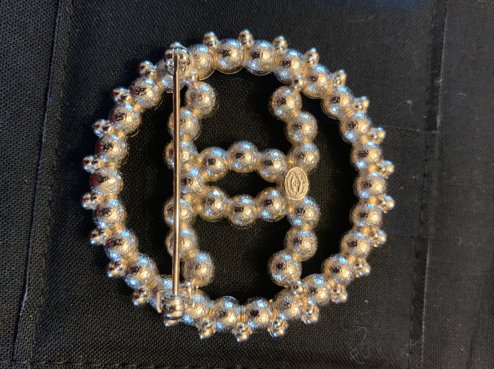 CHANEL Pearl CC Brooch Black Gold Gem