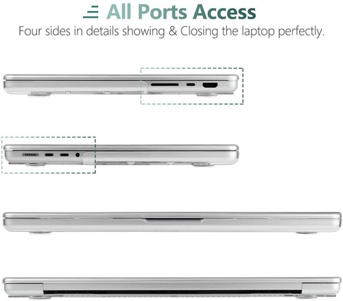 Crystal Clear Plastic Hard Shell for MacBook Air Case 2022 M2 A2681 w/ Touch ID - Picture 8 of 15