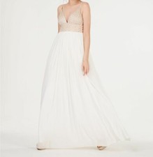$273 Speechless Junior Women's White Gold Beaded Sleeveless A-Line Gown Dress 5