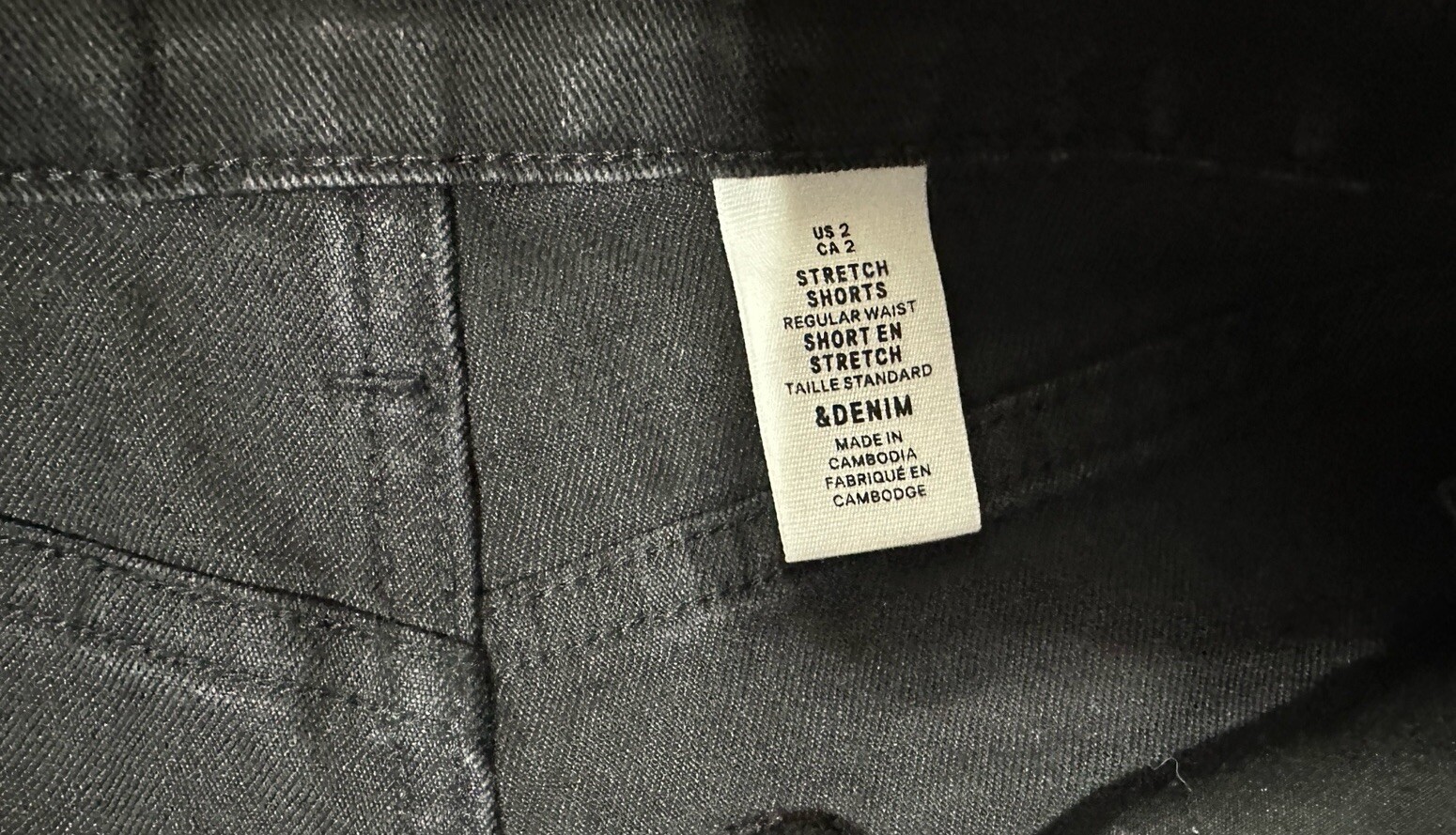 Women’s Shorts H&M Black Light Wash Cut Off Jean Stretch Pocket’s Size US 2 thumbnail 4