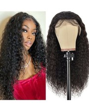 13x4 Water Wave Lace Frontal Human Hair Wig 9A, 16in