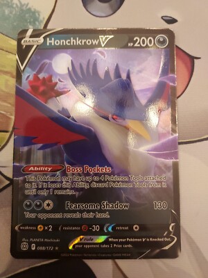 honchkrow v pokemon card value Honchkrow V - 088/172 Ultra Rare main image 1