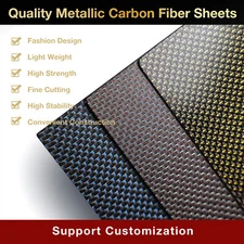 3K Metallic Red/Blue/Yellow Colored Carbon Fiber Sheet 200X300 400x500X1-6MM