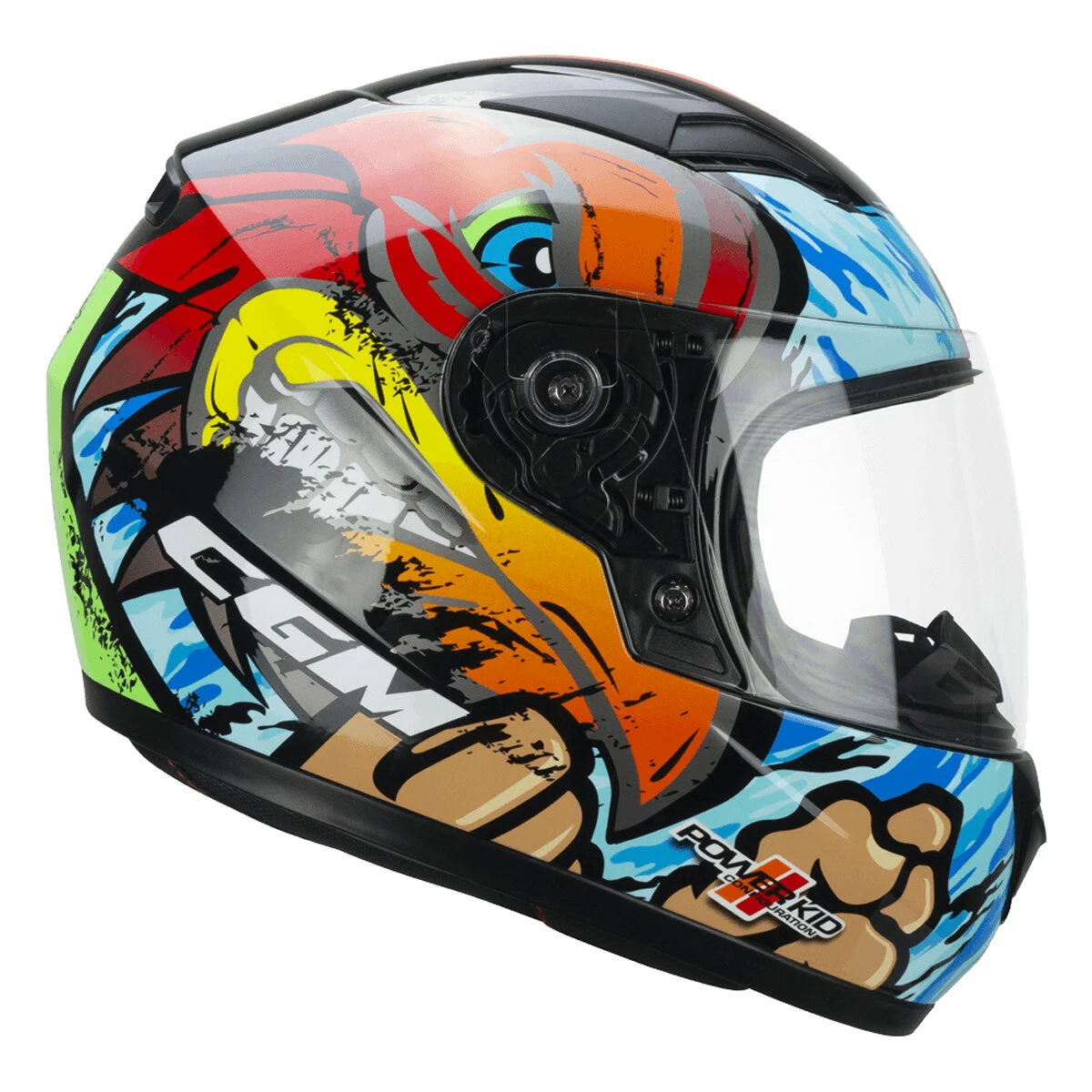 Casco Moto Niño CGM 265X LUCKY BOXER Azul Rojo Verde Ece 22.06