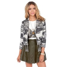 Rvca Van Zant Wool Blend Jacket With Wild Horses Jacquard Artwork In Black Xl