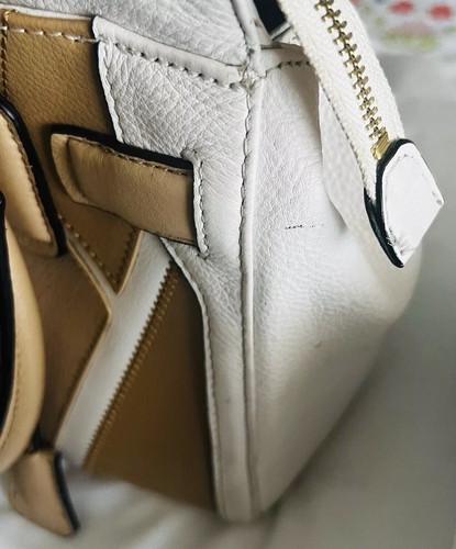Calvin Klein Tan & Beige Leather Top Handle Handbag, Shoulder Strap & Dust Bag - Picture 15 of 18