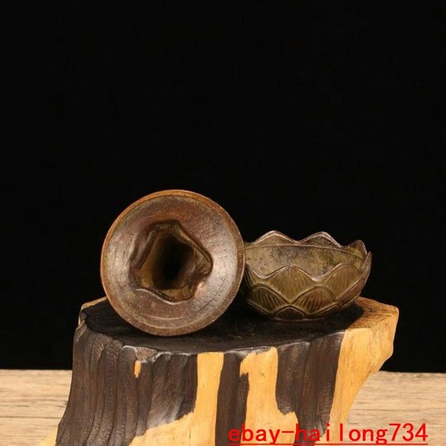 3.3 "Old China Bronze Zen Draw Lotus Monk Bronze Home Accessories - 第 5/6 張圖片