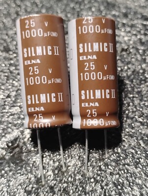 Elna Silmic 1000 UF 25 Volt Audio Grade Capacitor-Qty-2