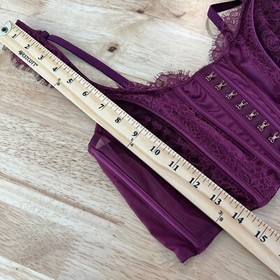 Victoria's Secret Lace Corset Bustier Top Size M Lingerie Boning Maroon Regency