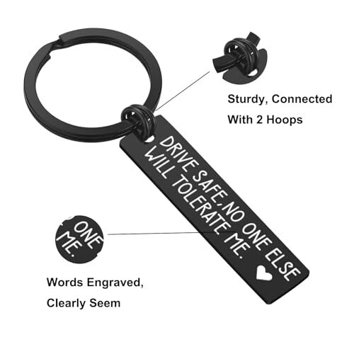 Valentine's Day Gifts for Him Men - Drive Safe Keychain Boyfriend Cranberry - Picture 3 of 8