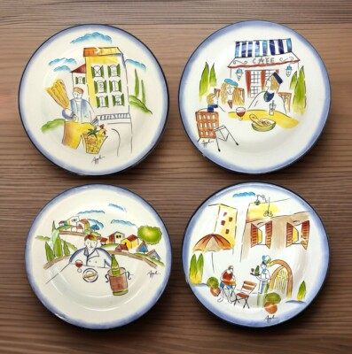SAKURA PROVENCE French Cafe Theme Luncheon Dessert Salad Plates France Paris 8''