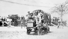 Black and White Photo Men Military? Posing on a Jeep  8x10 Reprint  A-21