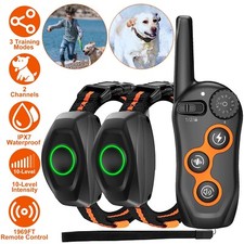 1900FT Remote Dog Shock Training Collar Rechargeable Waterproof Dogs Pet Trainer