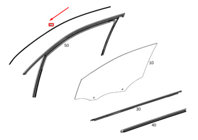 NEW MERCEDES-BENZ GLB X247 FRONT RIGHT DOOR TOP TRIM BAR A2477256400