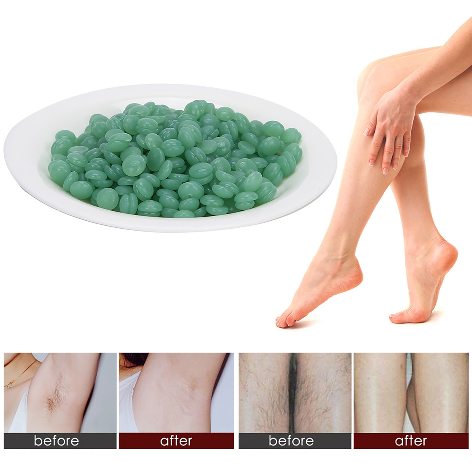 (Tea Tree Green)Hair Removal Wax Bean Armpit Hair Removal Wax Bean High