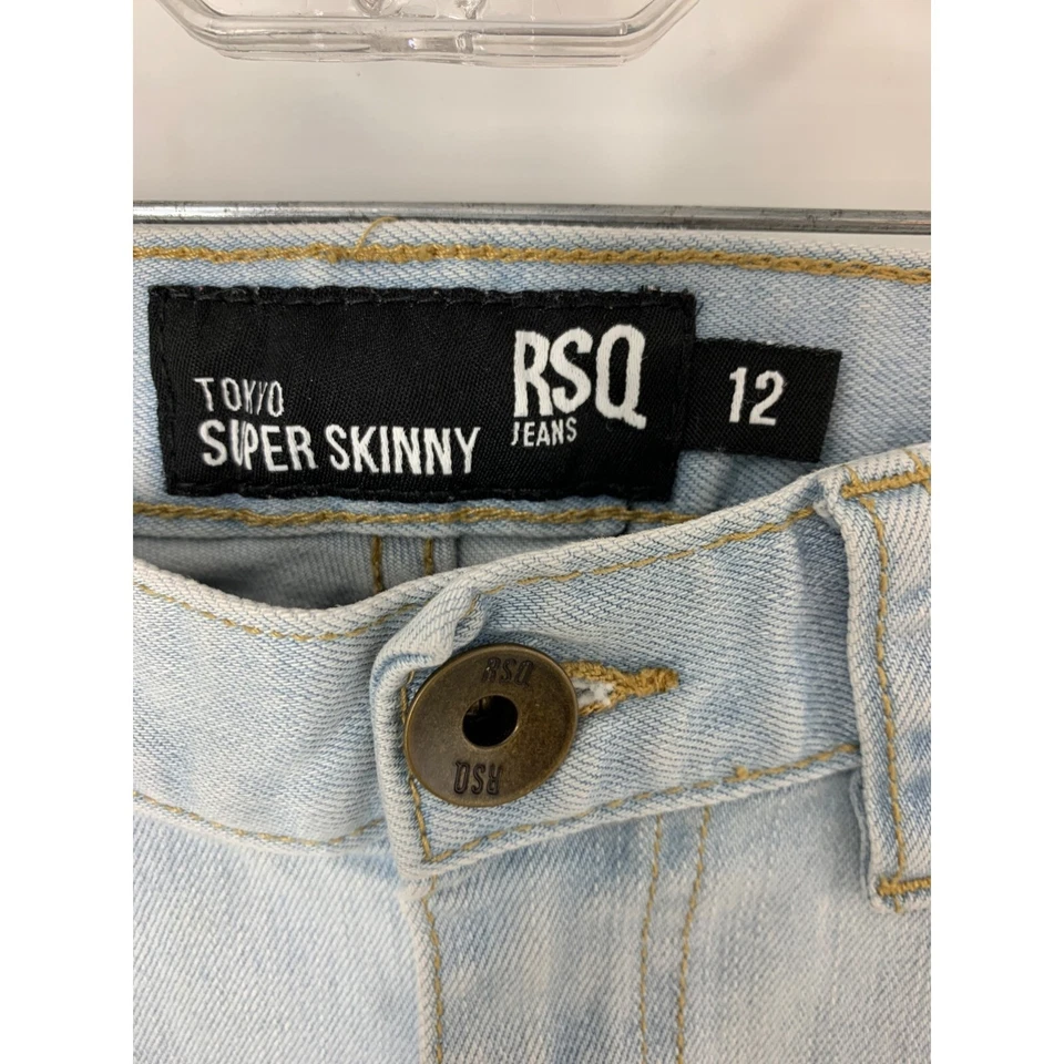 男孩青少年 RSQ Tokyo 超紧身酸洗牛仔裤 12 5707 码 — 第 4/4 张图片