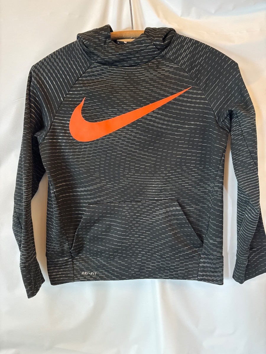 orange and black nike sweater