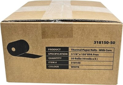 #ad 50 Rolls 3 1 8 x 150 Thermal Paper Receipt Rolls POS Cash Register TSP100 $51.86