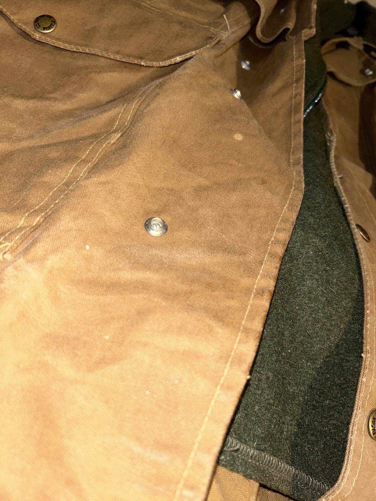 Vintage 1980s Filson Garment Hunting Shooting Wax Jacket Wool Vest 2pc