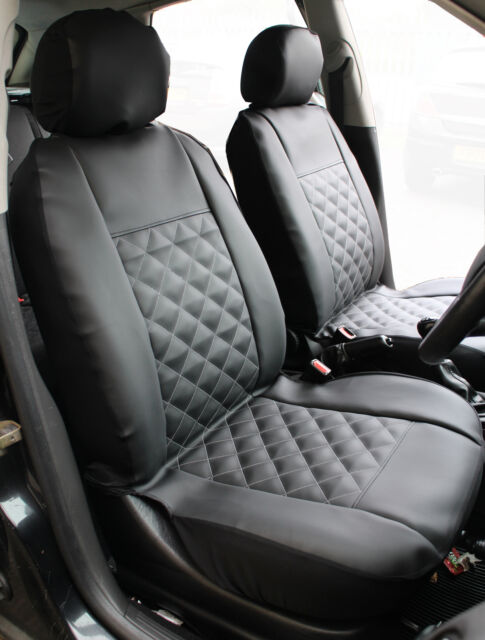 Black Leatherlook Front /& Rear Car Seat Covers Mercedes C-Class Estate All Years
