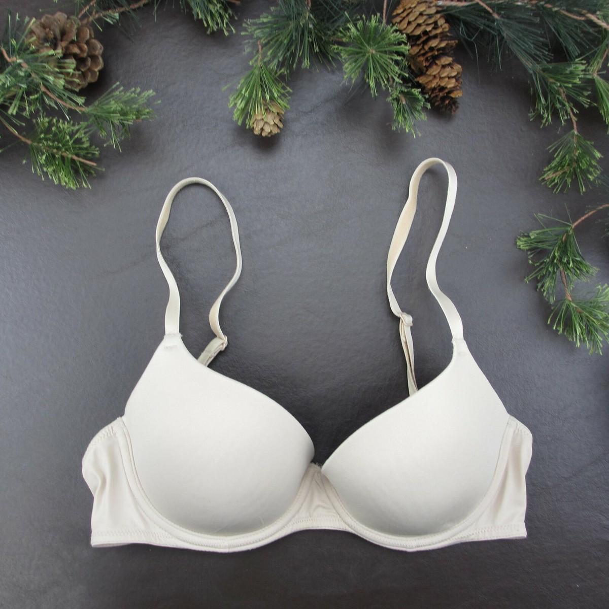 Victoria's Secret Pink Bra Size 32C Tan Padded Underwire