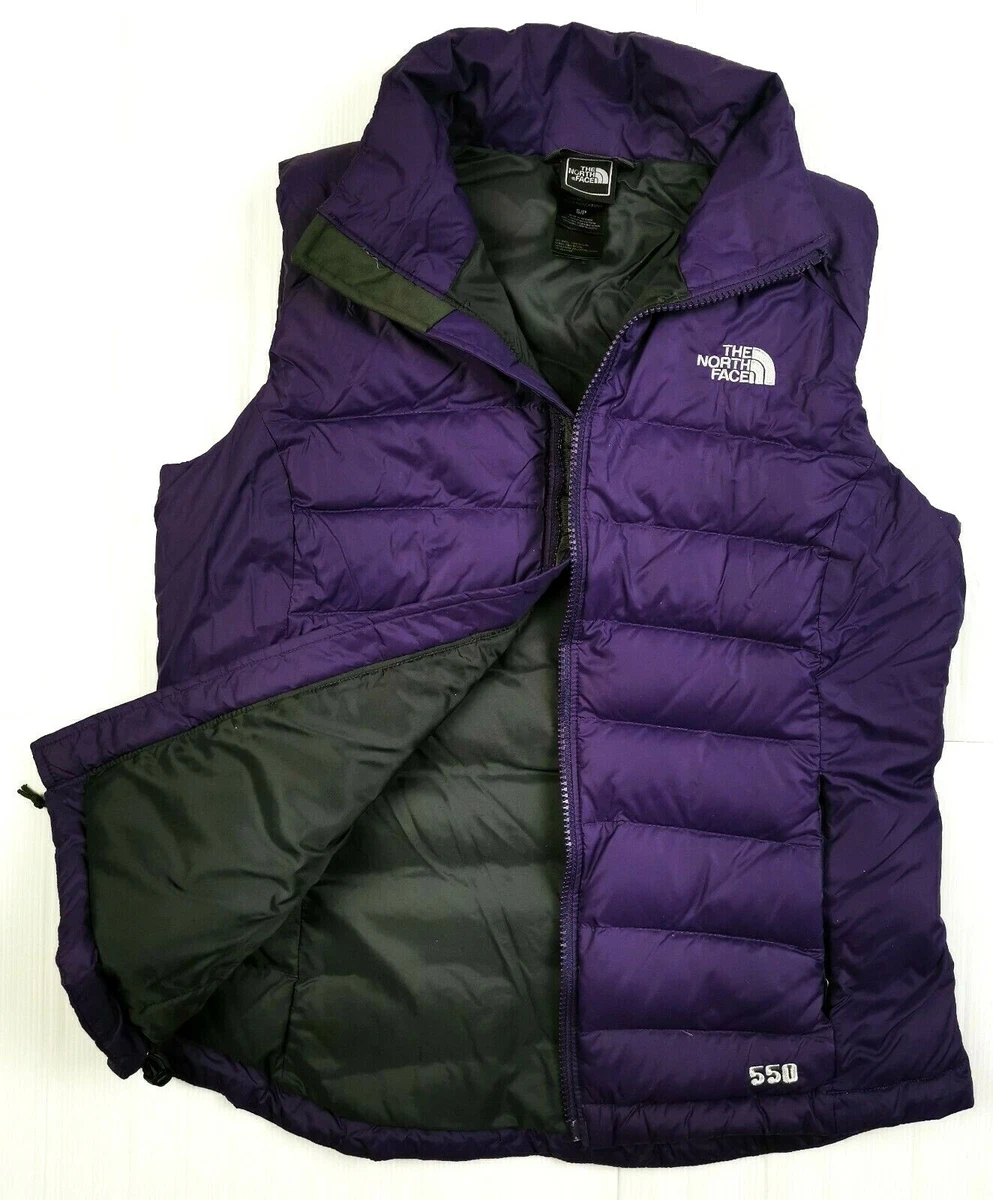 HOT TNF Women THE NORTH FACE 550 DUVET DOWN PUFFER Zipper PURPLE