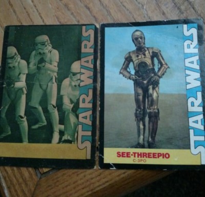 Two Antique Star Wars Wonder Bread Trading Cards