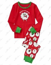 NWT Gymboree Girls Christmas Holiday 2-Piece Ba-La-La Sheep Gymmies Pajamas Red