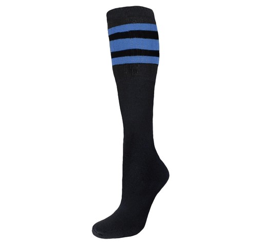 5 or 1 Striped Tube Socks 22 INCH BLACK COTTON OLD SCHOOL LONG SOCKS SIZE 10-15 - Picture 11 of 13
