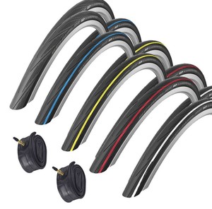 White Schwalbe Lugano 700 x 25c Road Bike Tyres with 80mm Presta Tubes Pair